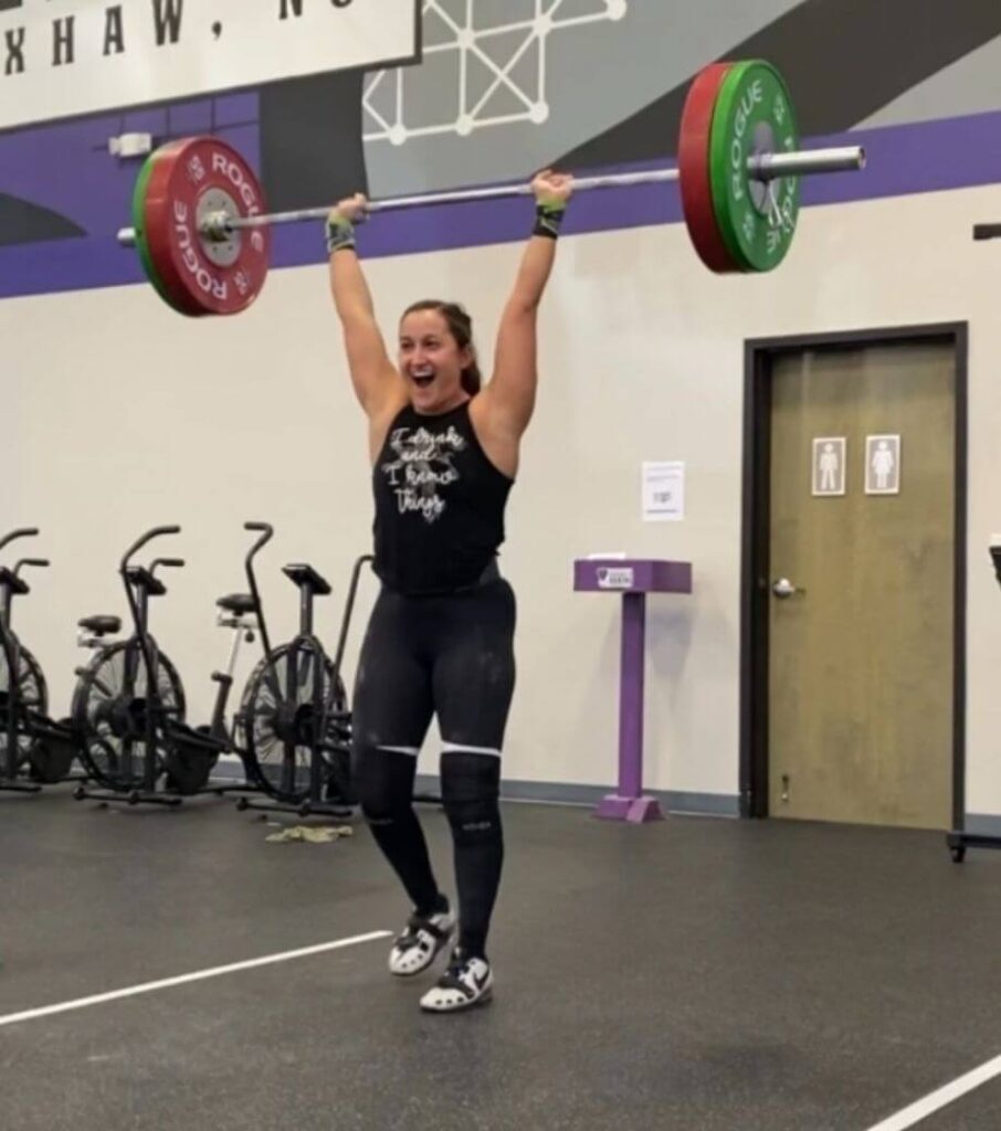 Kate working out in a gym