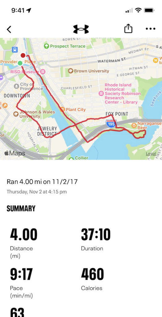 An image of the MapMyRun app