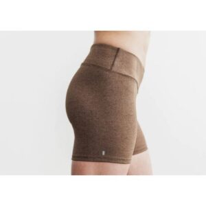 nobull mid rise ribbed short brown