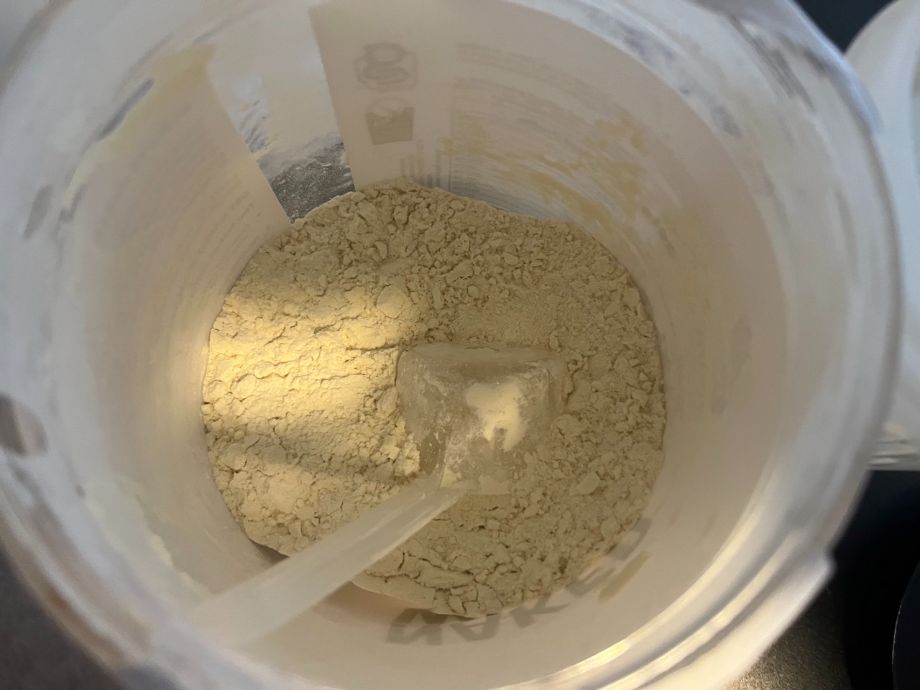 Inside jar of Naked Whey Unflavored Protein