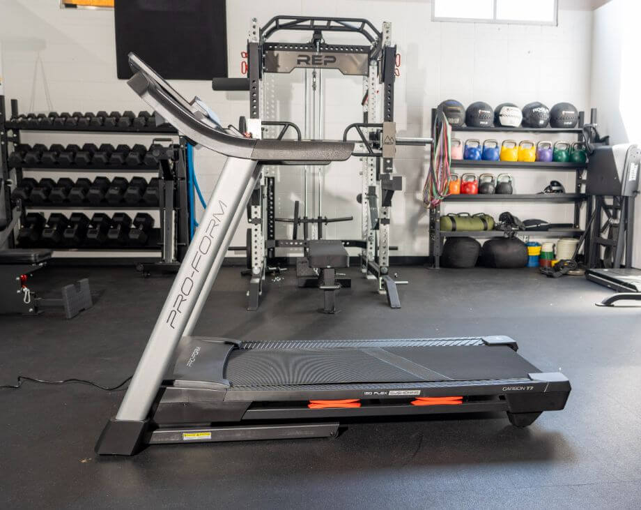 proform carbon t7 treadmill side view