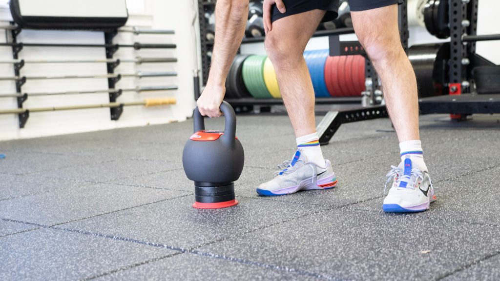 coop using PowerBlock Adjustable kettlebell