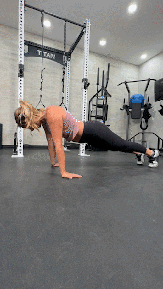 Woman doing a reverse push-up