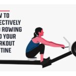 Illustration of a woman rowing with caption "How to Effectively Add Rowing Into Your Workout Routine"