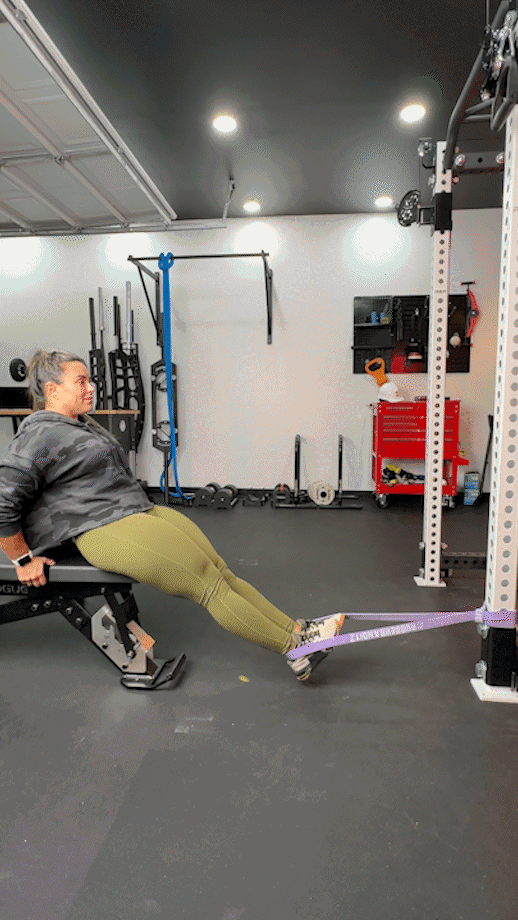 Seated banded hamstring curl