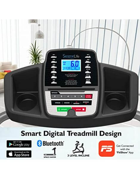 SereneLife Smart Digital Treadmill display