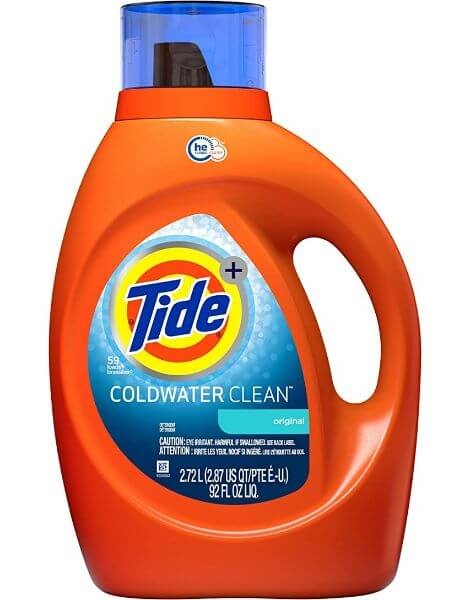 tide coldwater clean liquid detergent product on white background
