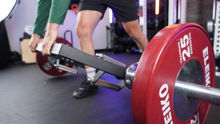 Using the deadlift jack on the Titan Open Trap Bar