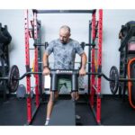 Titan Series Safety Squat Bar over bench