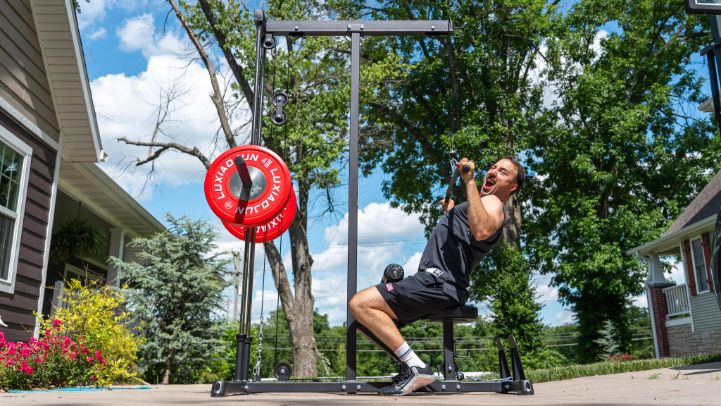 Coop using the Titan Plate Loaded Lat Pulldown