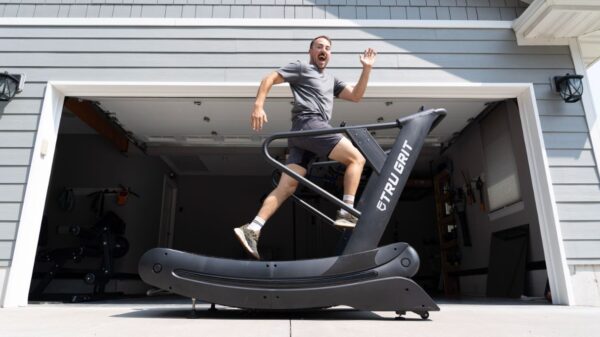 Coop running on the Tru Grit treadmill.