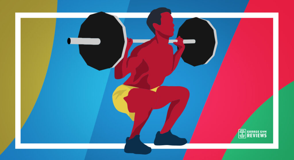 types of strength training feature graphic person lifting barbell