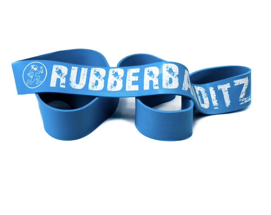 A blue Rubber Banditz band