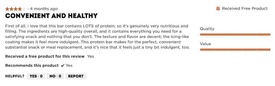 A critical review of the One Protein Bar 1