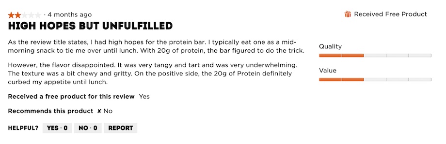 A critical review of the One Protein Bar 2