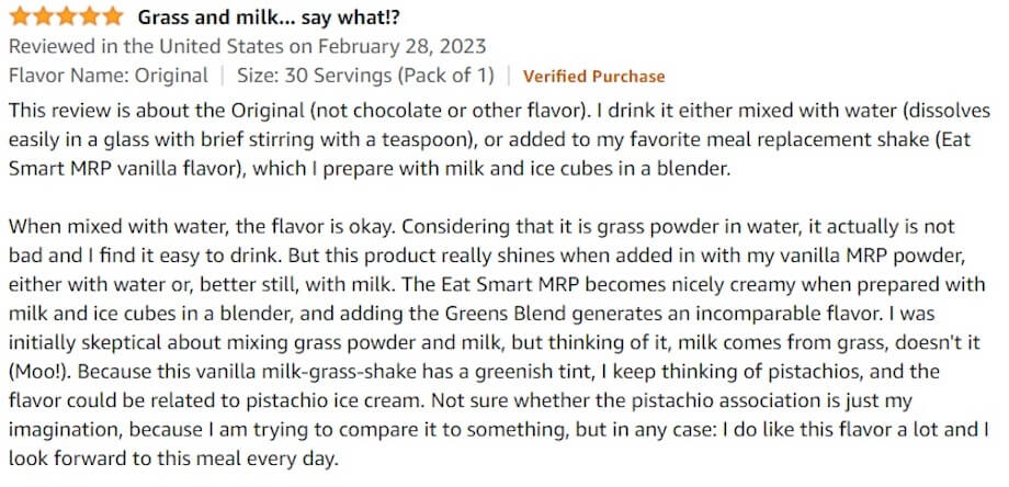 A positive review of the Amazing Grass Green Superfood
