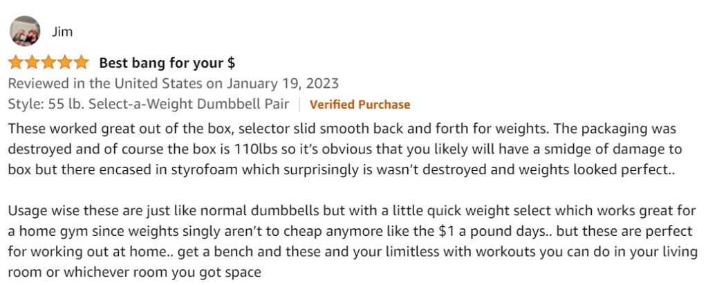 A positive review of the NordicTrack Dumbbell