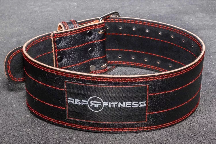 REP 4-Inch Black Leather Lifting Belt