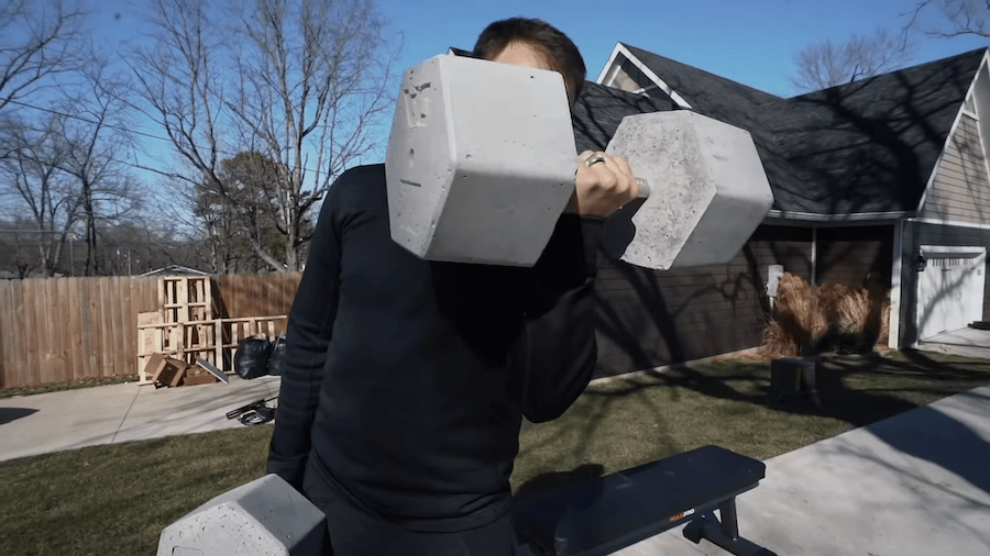 Homemade sales concrete dumbbells