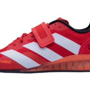The Adidas Adipower III in red, side view