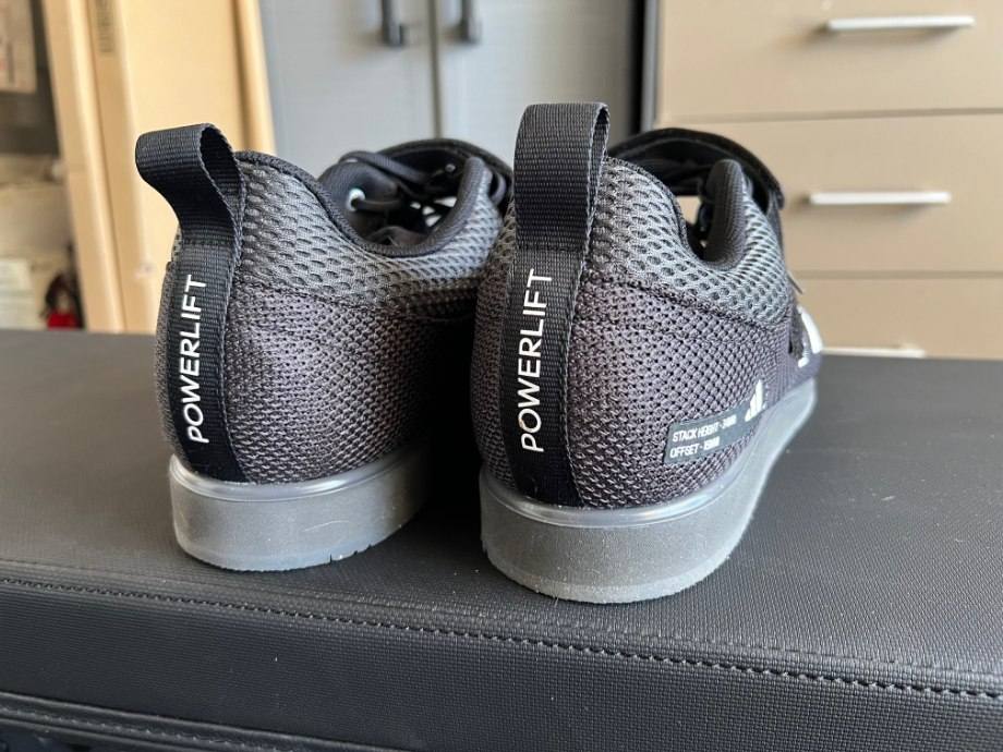 Back of the adidas Powerlift shoes.