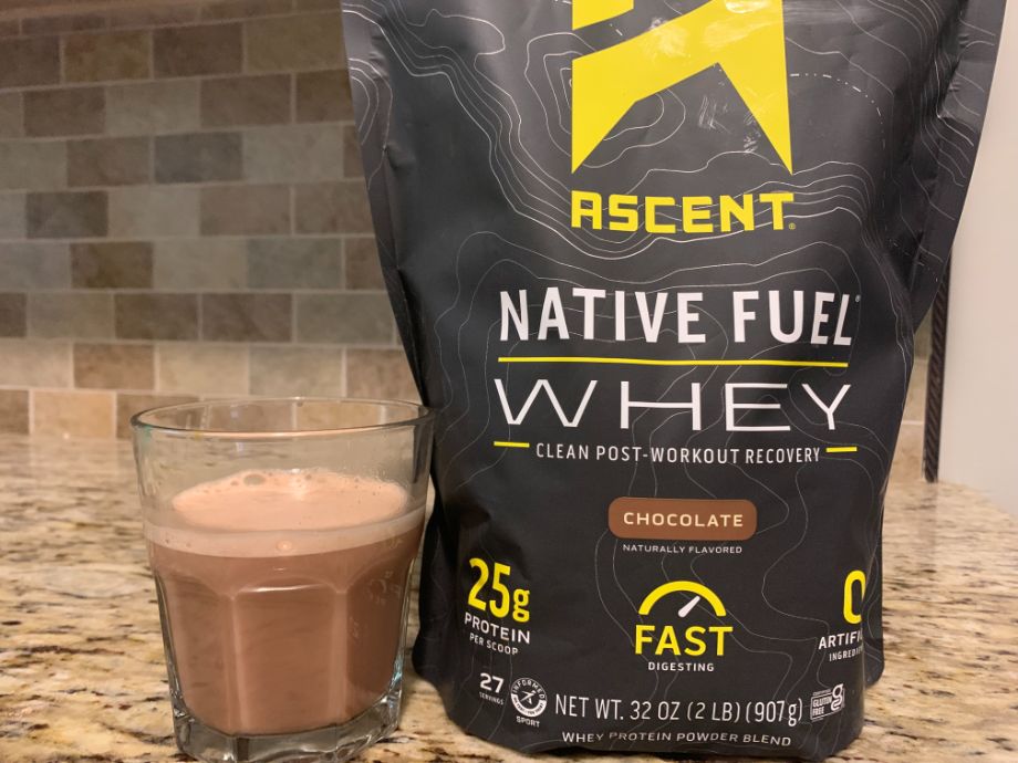 Ascent Whey Protein in a glass