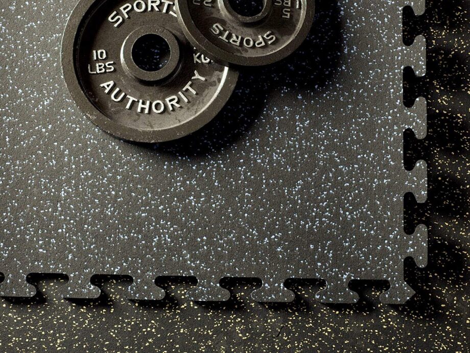 Rubber Interlocking Floor Tiles for Pro or Home Gyms. Easy To Install