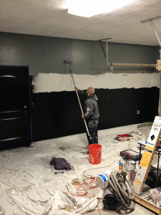painting walls for a garage gym