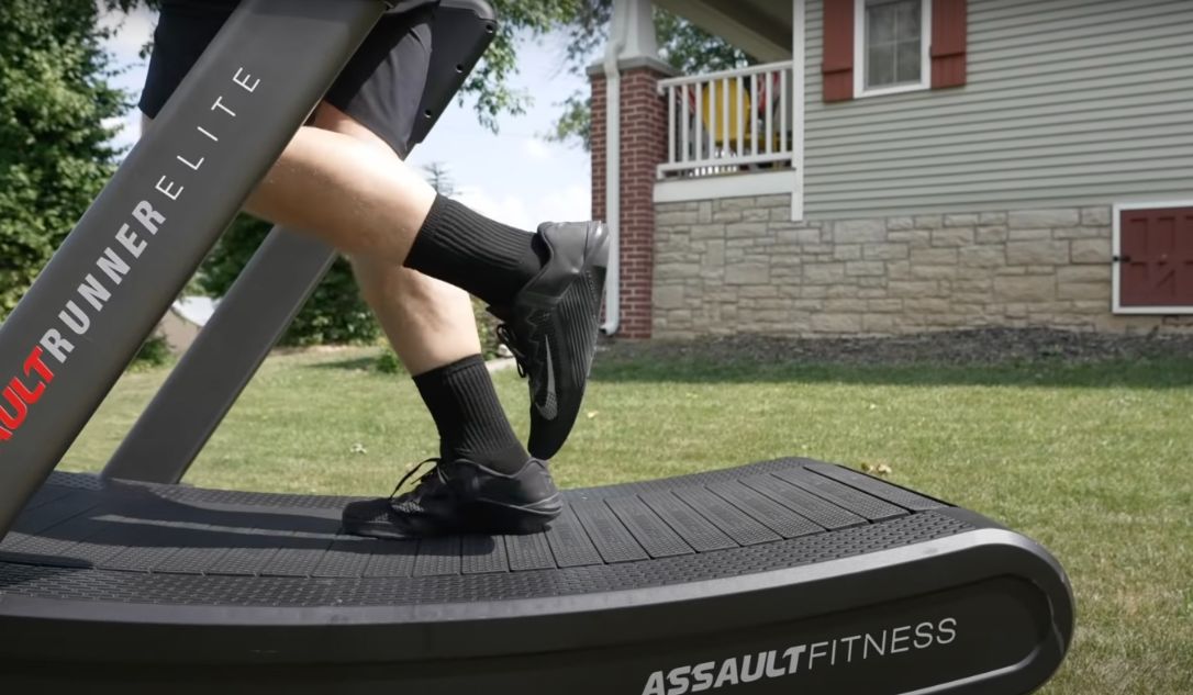 assault fitness curved treadmill outdoors