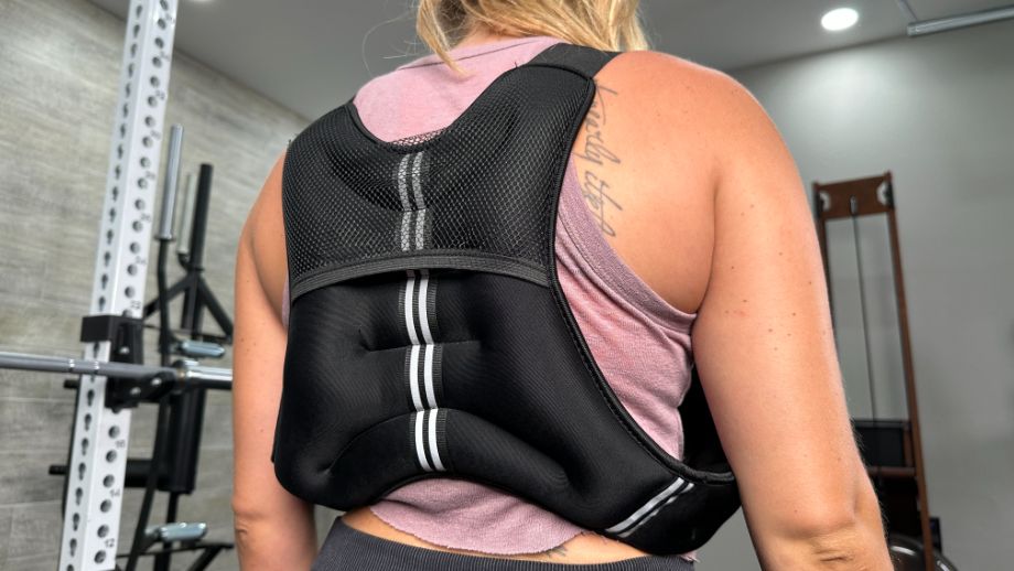 back of the living fit weight vest