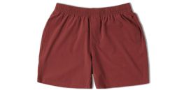 men's workout shorts in a dark red color
