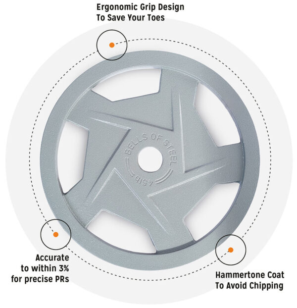 Bells of Steel Mighty Grip Olympic Weight Plates (45 lbs)