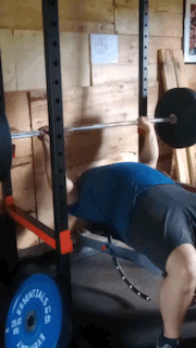 Bench press in the squat rack