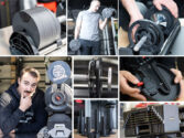 Collage of GGR experts testing the best adjustable dumbbells