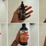 A collage of hands holding bottles of the best liquid chlorophyll supplements.