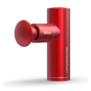 Product photo of the Recoverfun Mini Massage Gun on a white background