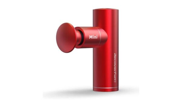 Product photo of the Recoverfun Mini Massage Gun on a white background