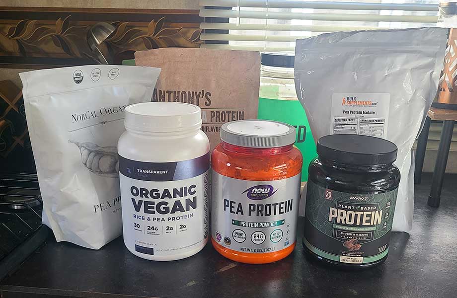 A group of Pea Protein Powders