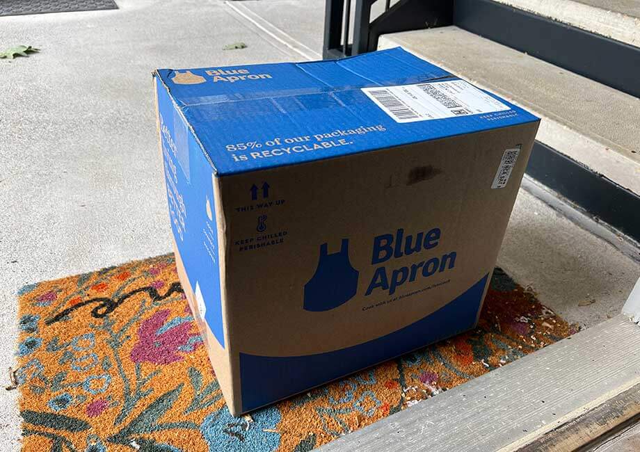 Blue Apron Package On Doorstep