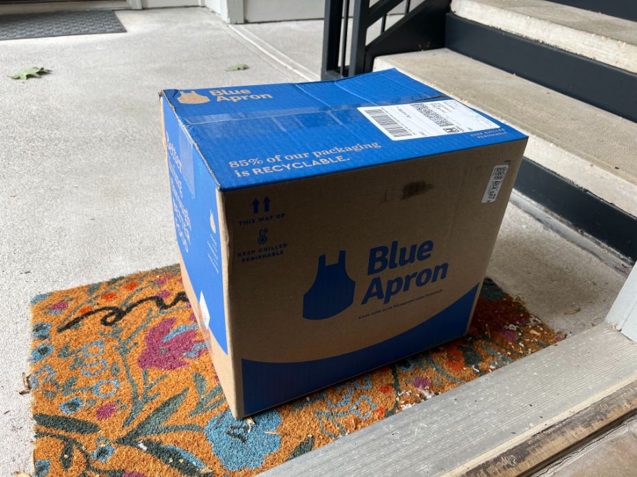 A delivered box from Blue Apron