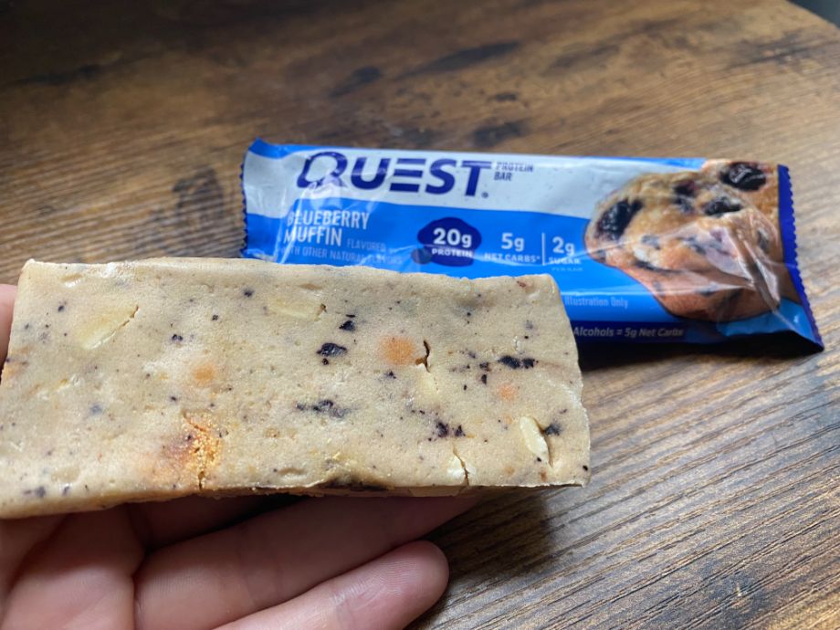 An image of a Blueberry Muffin Quest protein bar