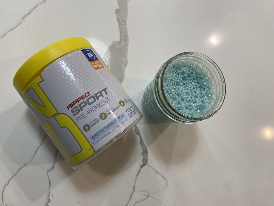 Image of C4 Ripped Sport pre-workout shaken in glass