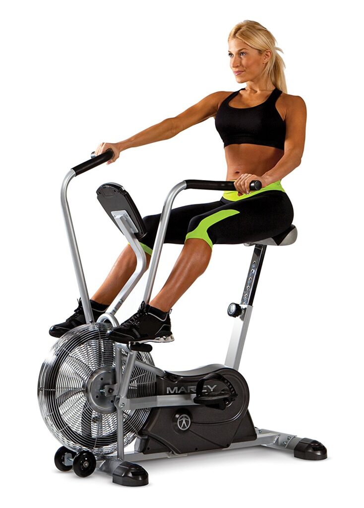 marcy air cardio fitness training equipment fan workout bike with exercise arms