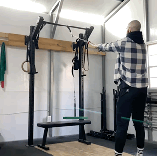 Man doing cable face pull
