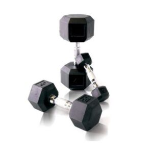 CAP Barbell 150-Pound Rubber Hex Dumbbell Set with Rack