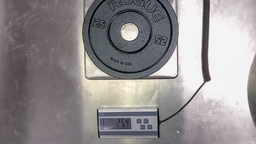 weighing the 25 pound Rogue Deep Dish Plate