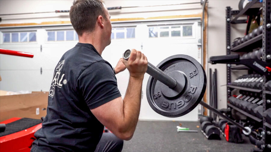 coop using the Rogue Deep Dish Plate with a barbell