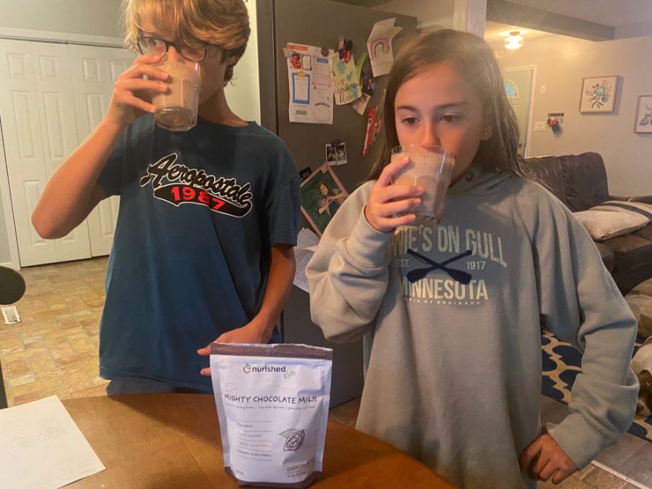 Children trying a Nurished Kids protein shake