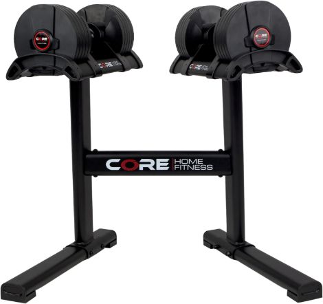Core Fitness Adjustable Dumbbells and Stand