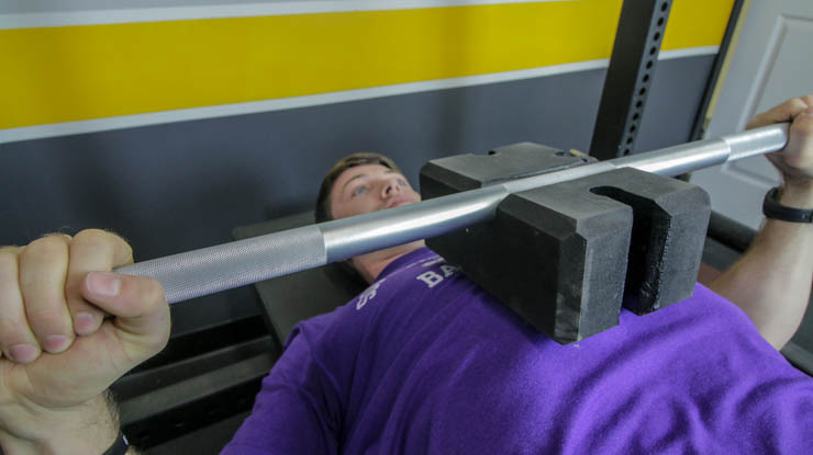 man using BenchBlokz for bench press